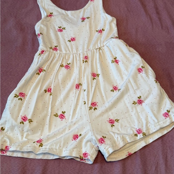 SweetHoney Other - SweetHoney White Romper with Pink Floral Design